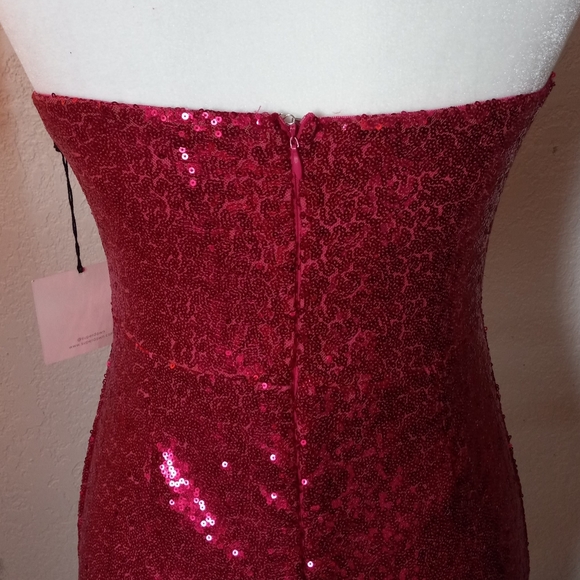 Superdown Hot Pink Strapless Sequin Mini - Picture 9 of 12